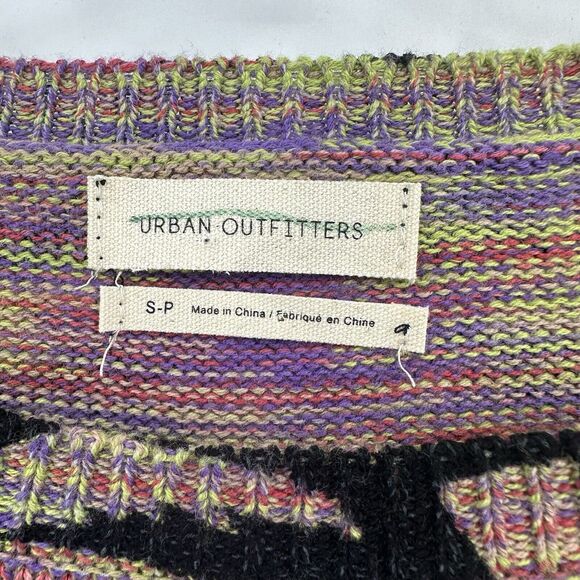 Urban Outfitters Women Cropped Sweater S Palm Tree Boxy Tropical Retro Y2K Artsy - Picture 3 of 5